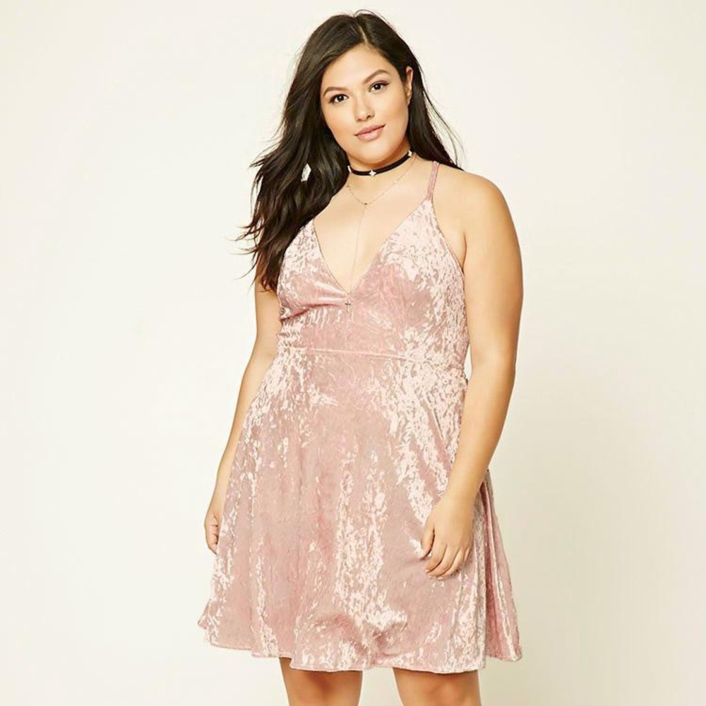Forever 21
Women's Pink Plus Size Crushed Velvet Dress